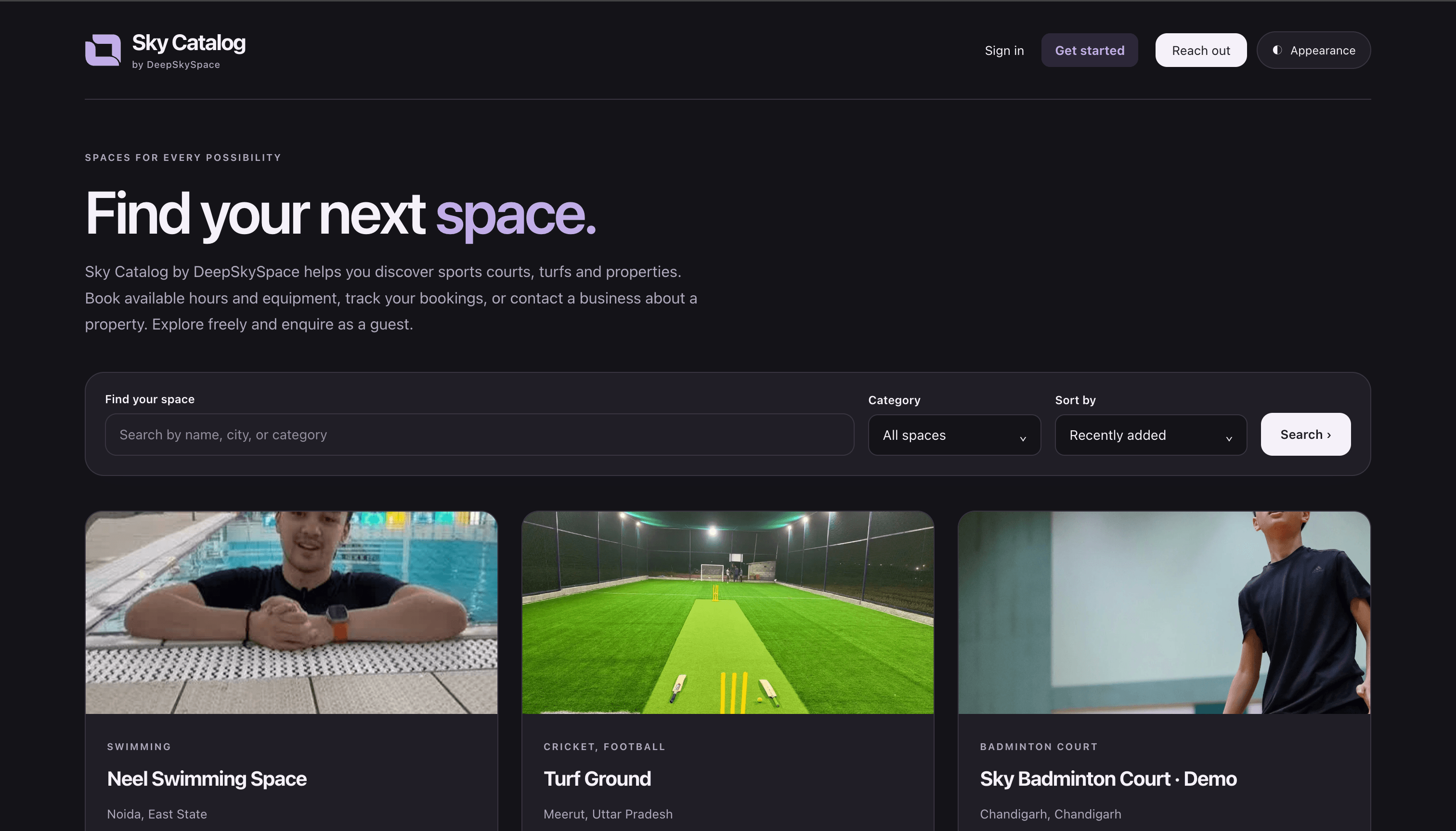 Sky Catalog product screenshot supplied by DeepSkySpace