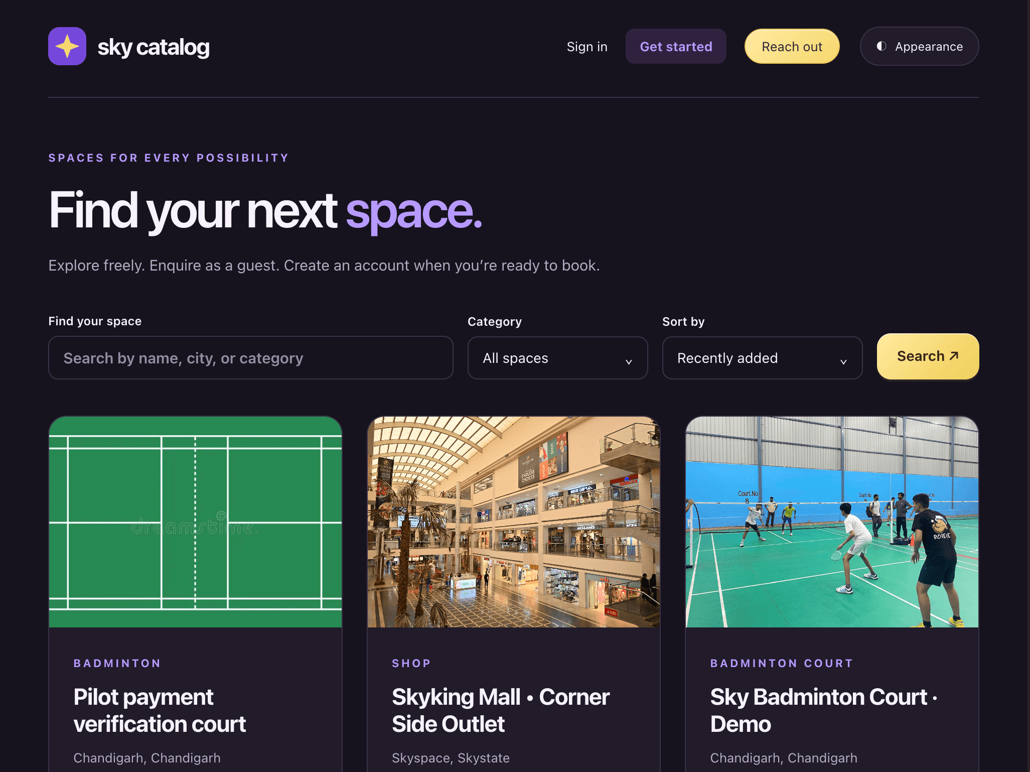 Sky Catalog product screenshot supplied by DeepSkySpace